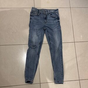 Zara Distressed Blue Skinny Jeans